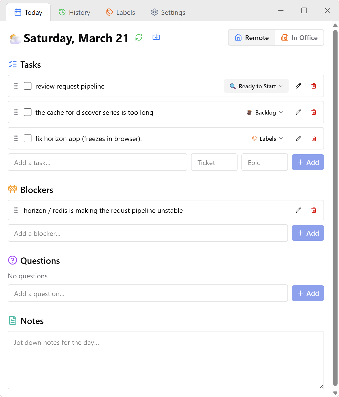 Chronadra application screenshot
